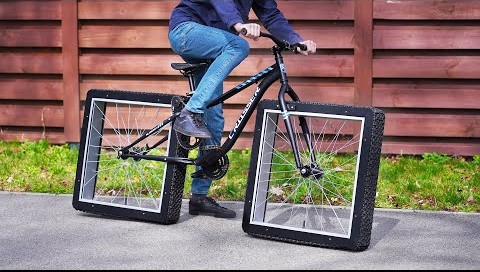 四方形轮子的自行车